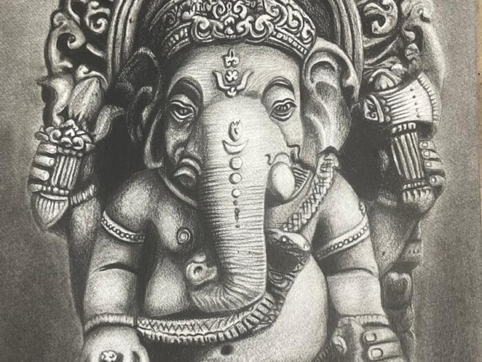 The Quiet Blessing - Painting by Jhinuk Banerjee